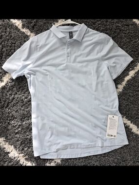 lululemon Men's Evolution Performance Light Blue Polo Size XL